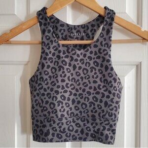 Anthropologie All Fenix Charcoal Jagger Long Bra size XS in Leopard